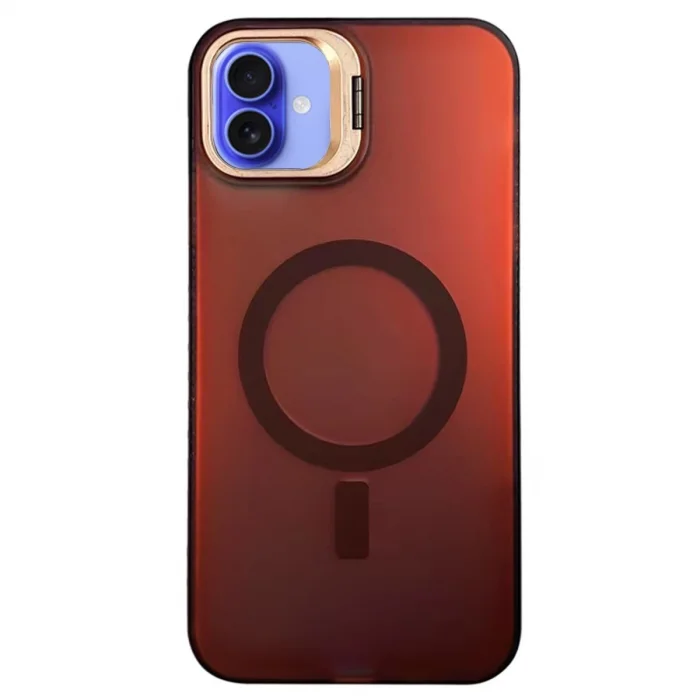 BUĞZ İphone 16 Plus Kılıf Primera Magsafe Standlı Kapak - Bordo