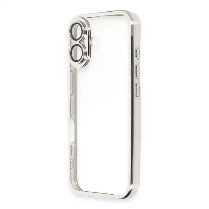 BUĞZ İphone 16 Plus Kılıf Razer Lensli Silikon - Gümüş