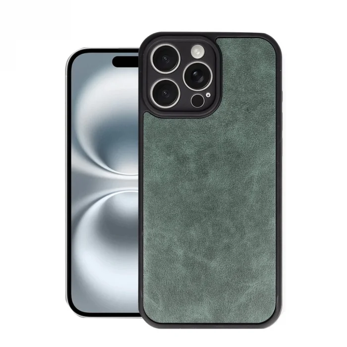 BUĞZ İphone 16 Pro Kılıf Aras Deri Kapak - Koyu Yeşil