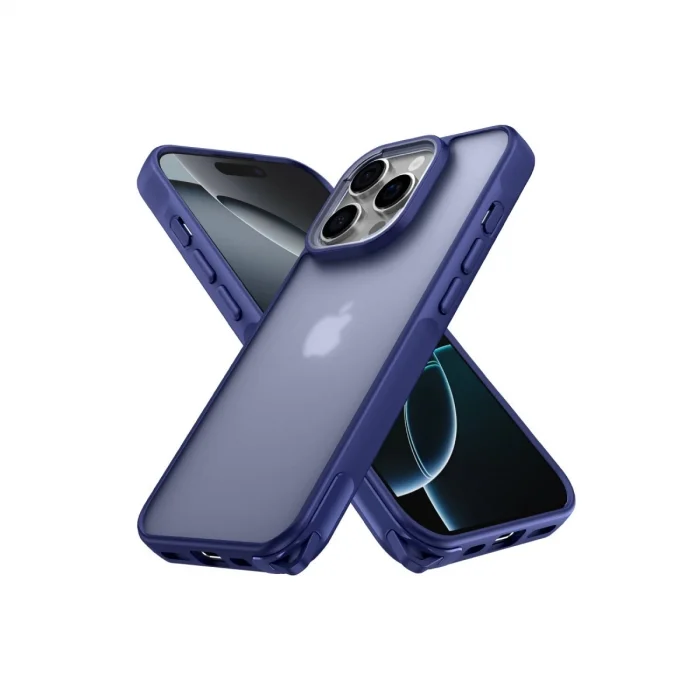 BUĞZ İphone 16 Pro Kılıf Elegant Kapak - Lacivert