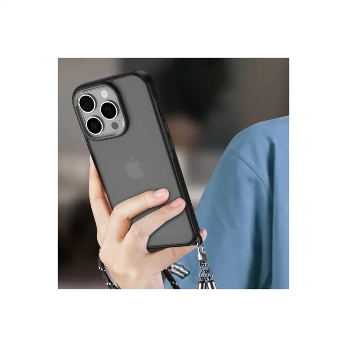 BUĞZ İphone 16 Pro Kılıf Elegant Kapak - Pudra