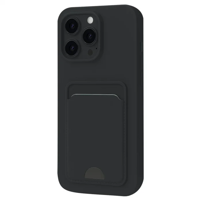 BUĞZ İphone 16 Pro Kılıf Kelvin Kartvizitli Silikon - Siyah