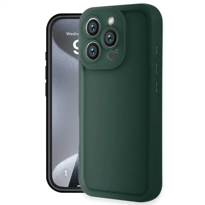 BUĞZ İphone 16 Pro Kılıf Viera Silikon - Koyu Yeşil