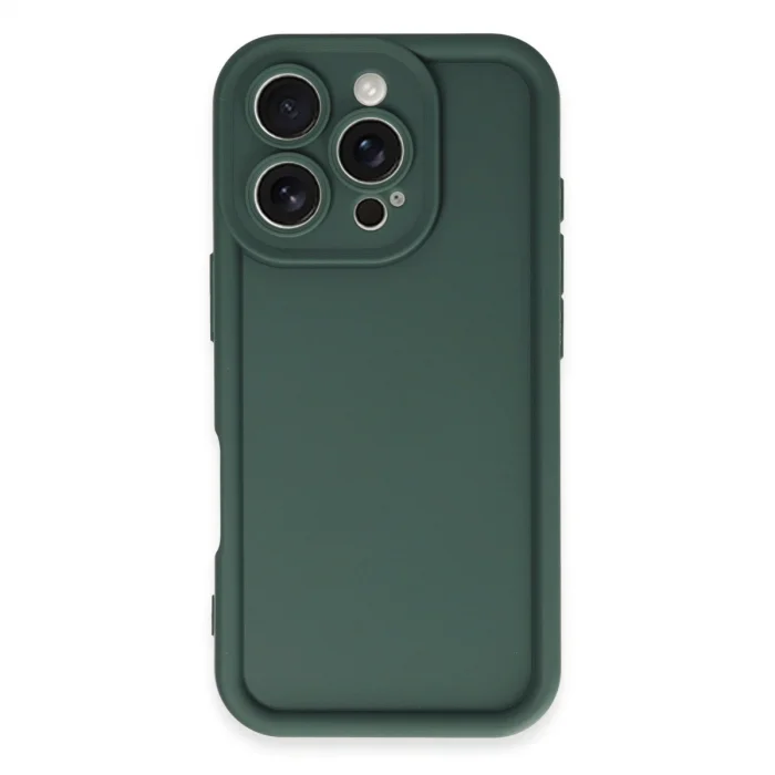 BUĞZ İphone 16 Pro Kılıf Viera Silikon - Koyu Yeşil