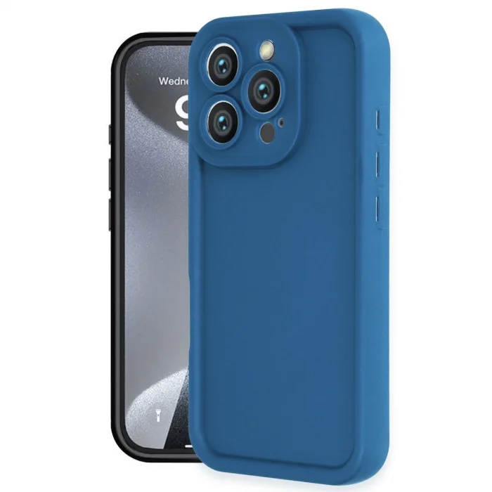 BUĞZ İphone 16 Pro Kılıf Viera Silikon - Mavi