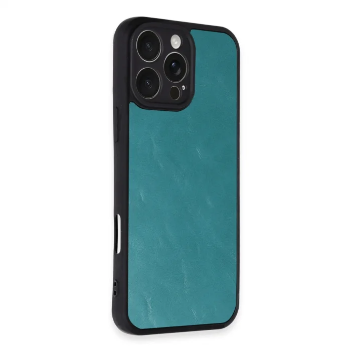 BUĞZ İphone 16 Pro Max Kılıf Aras Deri Kapak - Açık Yeşil