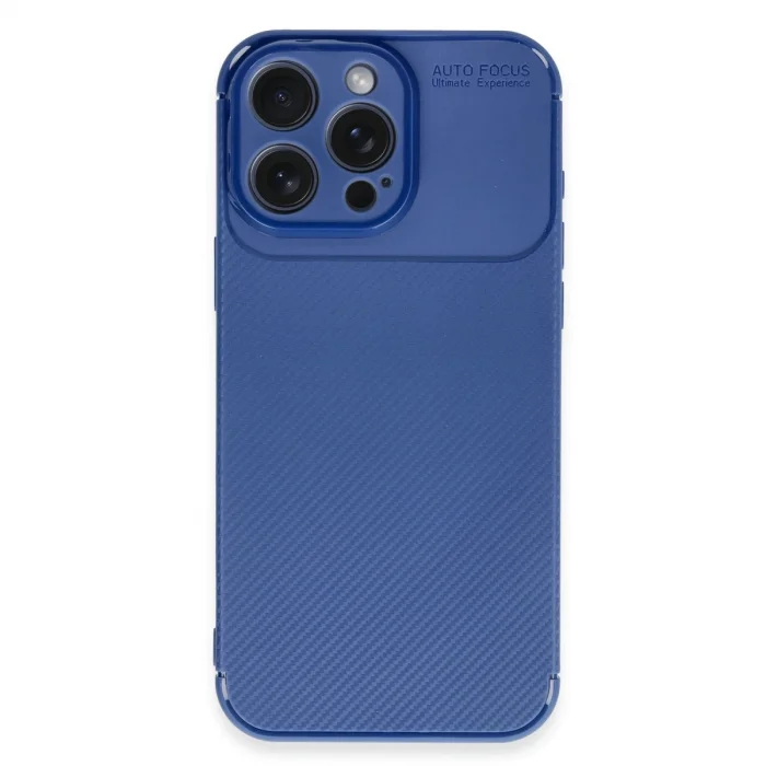 BUĞZ İphone 16 Pro Max Kılıf Auto Focus Karbon Kapak - Lacivert