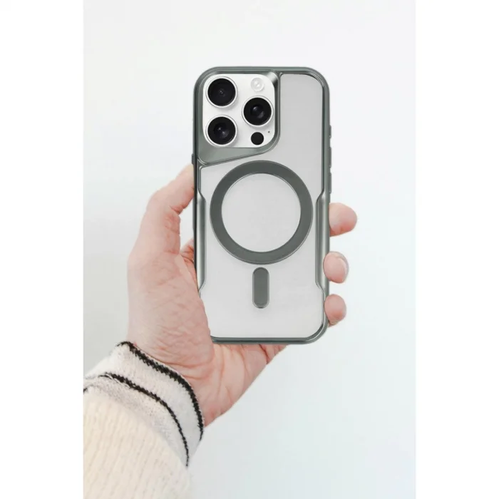 BUĞZ İphone 16 Pro Max Kılıf Boyi Magsafe Silikon Kapak - Çöl Titanyum