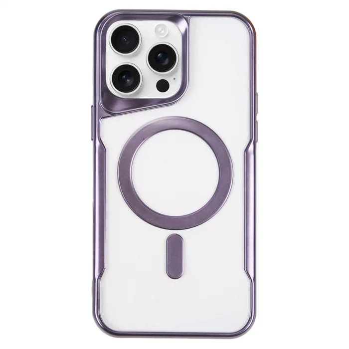 BUĞZ İphone 16 Pro Max Kılıf Boyi Magsafe Silikon Kapak - Derin Mor