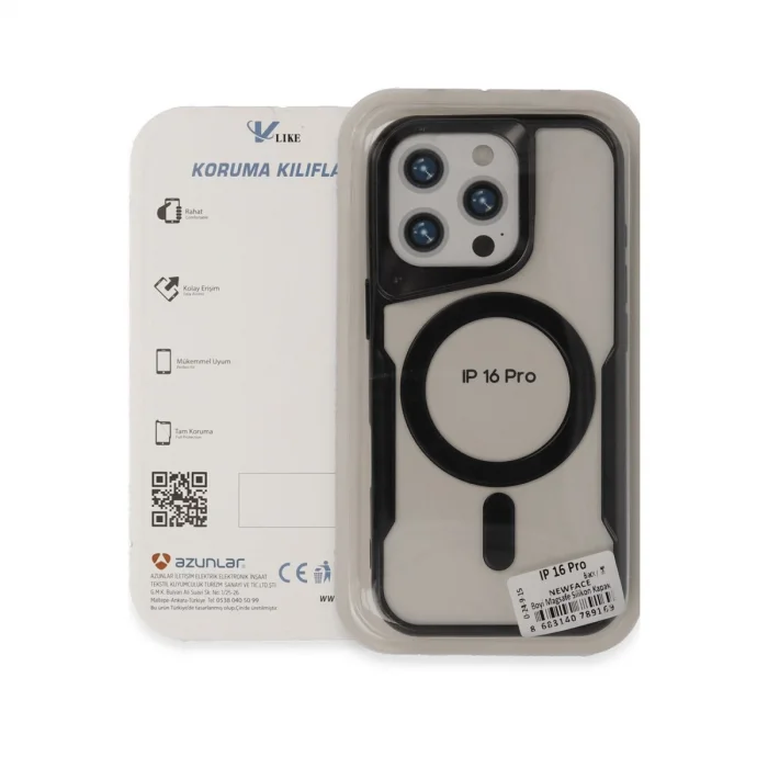 BUĞZ İphone 16 Pro Max Kılıf Boyi Magsafe Silikon Kapak - Siyah