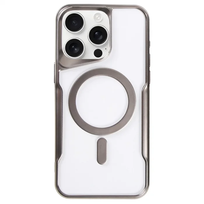 BUĞZ İphone 16 Pro Max Kılıf Boyi Magsafe Silikon Kapak - Titan Gri