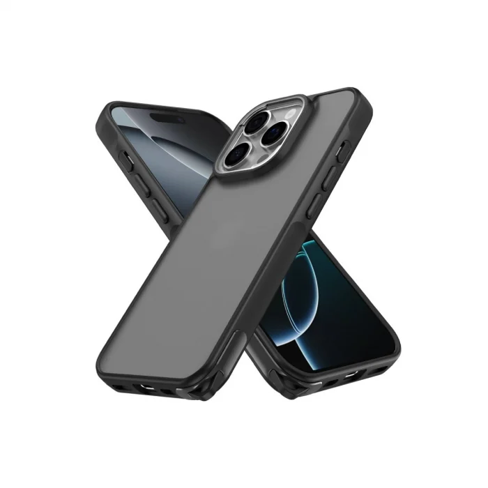 BUĞZ İphone 16 Pro Max Kılıf Elegant Kapak - Siyah