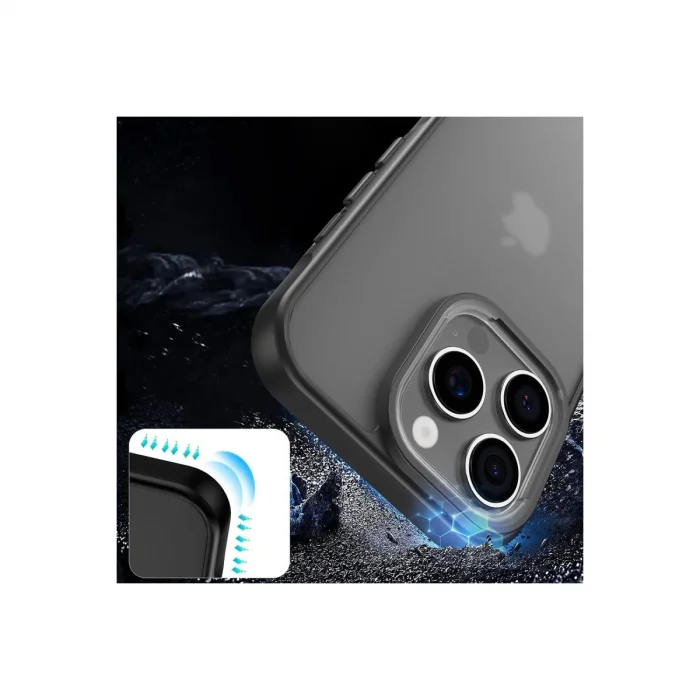 BUĞZ İphone 16 Pro Max Kılıf Elegant Kapak - Siyah