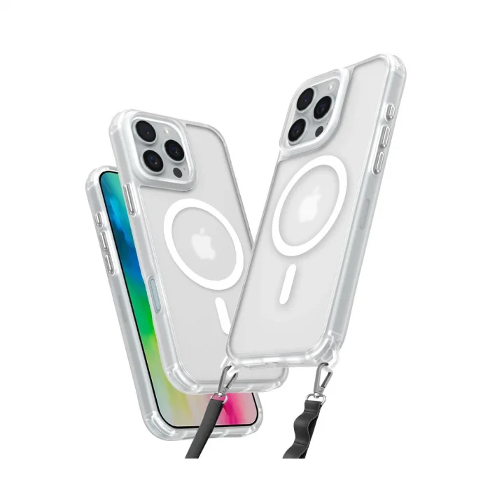 BUĞZ İphone 16 Pro Max Kılıf Enka Magsafe Silikon Kılıf - Şeffaf