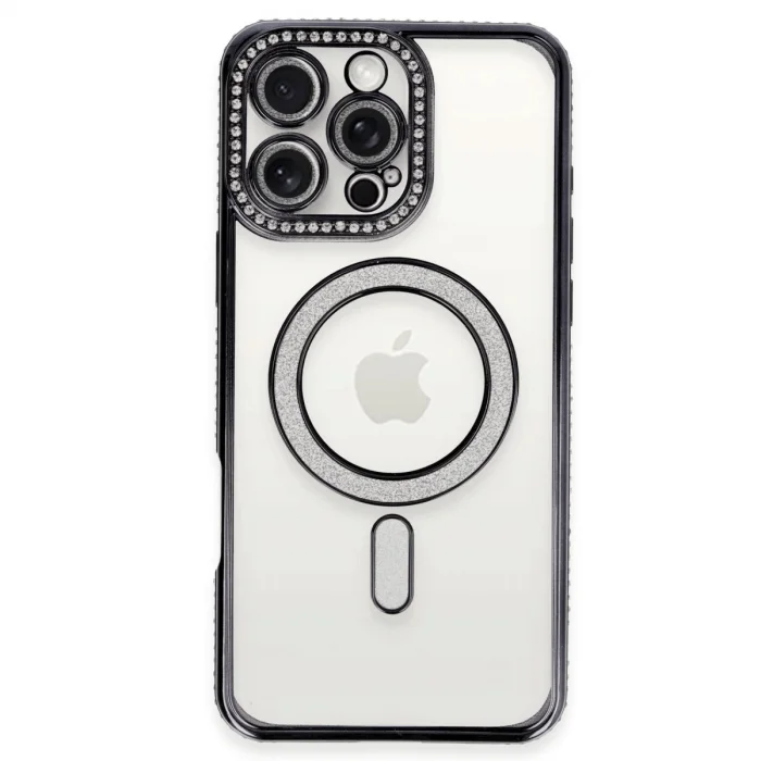 BUĞZ İphone 16 Pro Max Kılıf Joke Simli Magneticsafe Kılıf - Gri