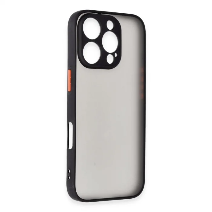 BUĞZ İphone 16 Pro Max Kılıf Montreal Silikon Kapak - Siyah