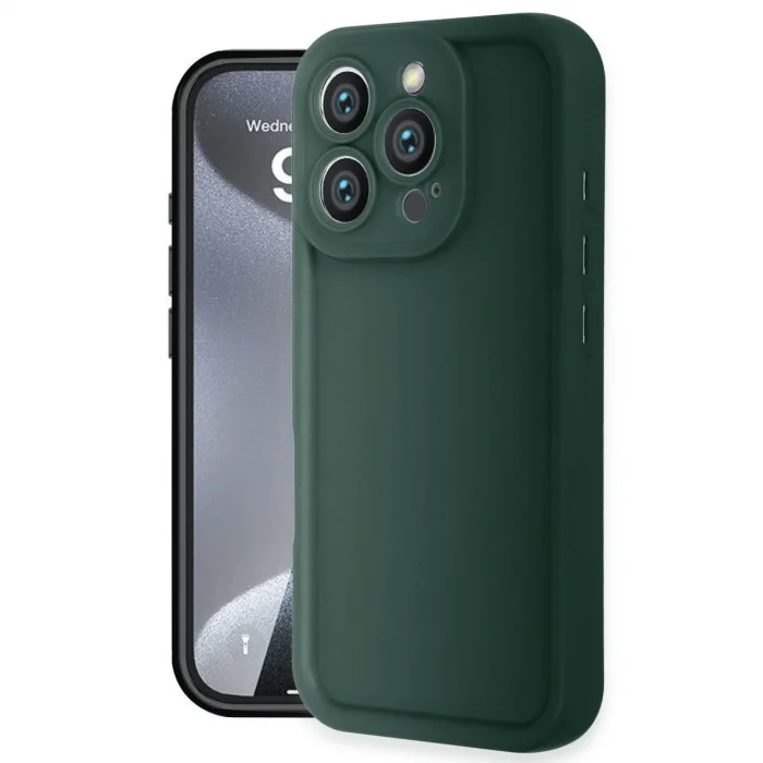 BUĞZ İphone 16 Pro Max Kılıf Viera Silikon - Koyu Yeşil