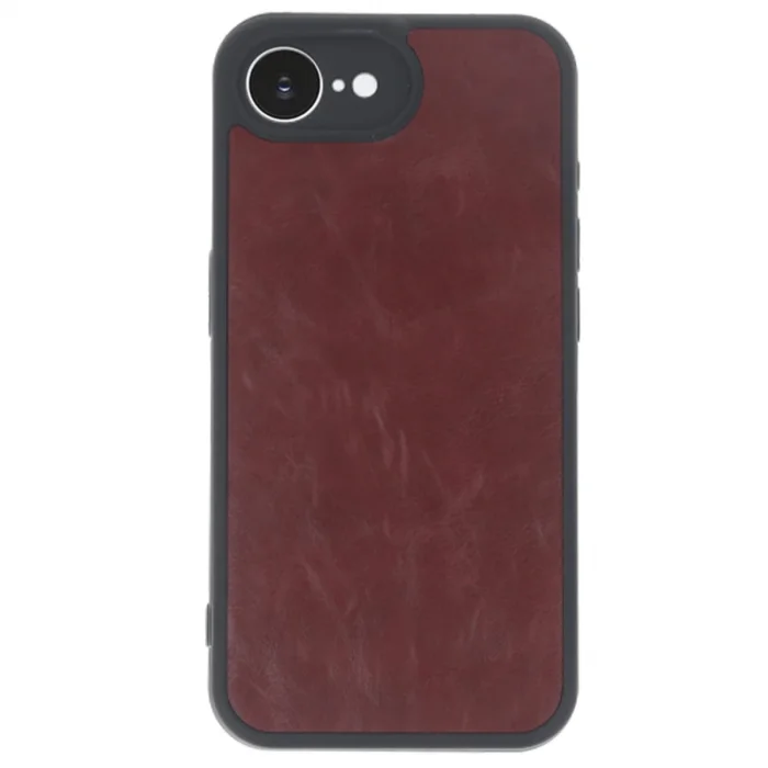 BUĞZ İphone 16e Kılıf Aras Deri Kapak - Bordo