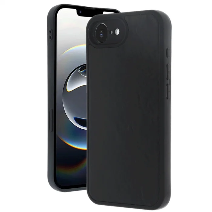 BUĞZ İphone 16e Kılıf Aras Deri Kapak - Siyah