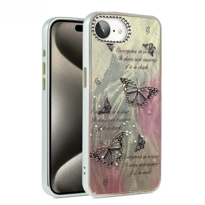 BUĞZ İphone 16e Kılıf Blade Aynalı Desenli Kapak - Desen 6