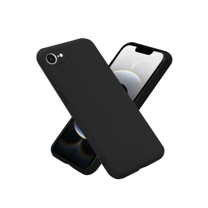 BUĞZ İphone 16e Kılıf Nano İçi Kadife Silikon - Siyah