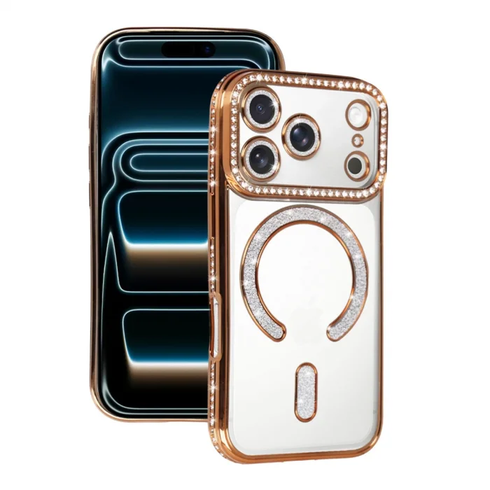 BUĞZ İphone 17 Pro Joke Simli Magneticsafe Kılıf - Turuncu