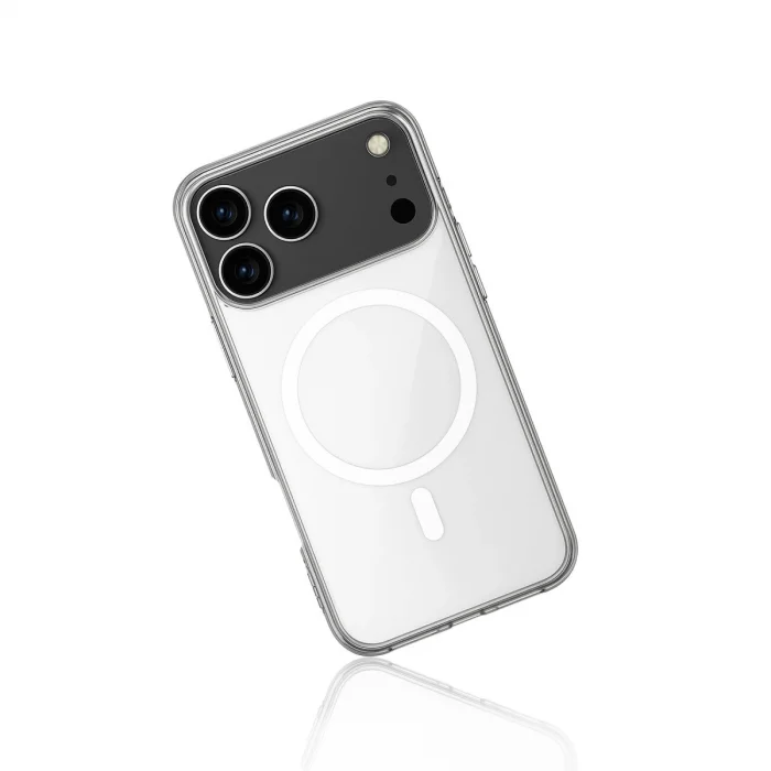 BUĞZ İphone 17 Pro Kılıf Magneticsafe Şeffaf Silikon - Şeffaf