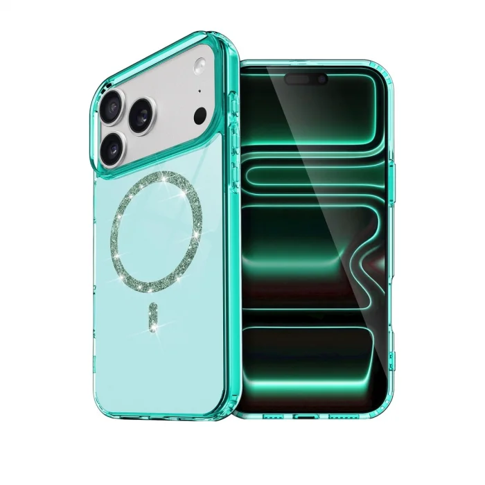 BUĞZ İphone 17 Pro Live Diamond Magsafe Kapak - Yeşil