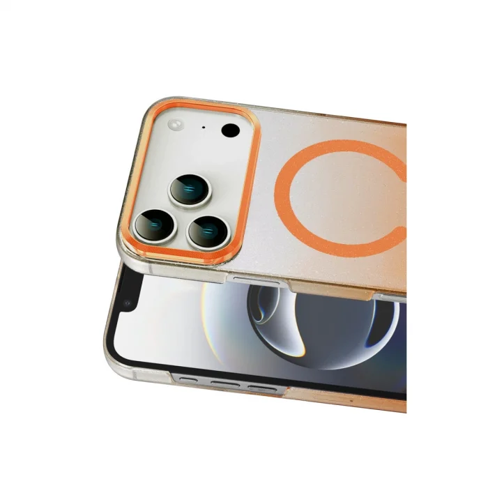 BUĞZ İphone 17 Pro Max Glossy Magsafe Kapak - Turuncu