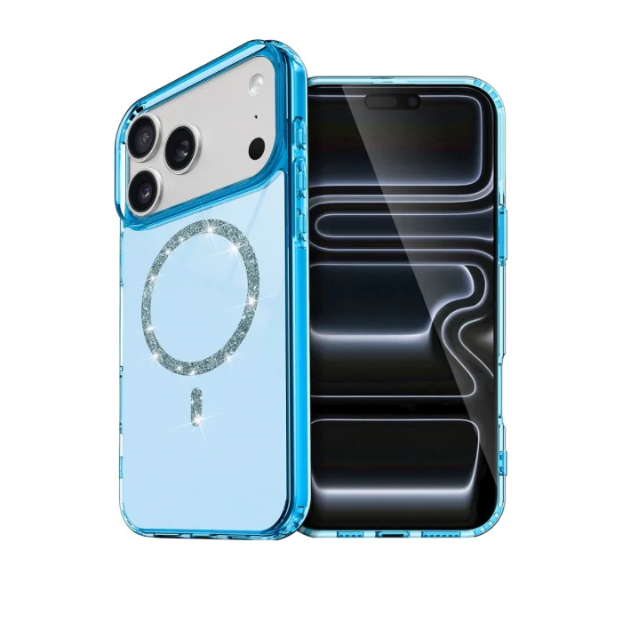 BUĞZ İphone 17 Pro Max Live Diamond Magsafe Kapak - Mavi