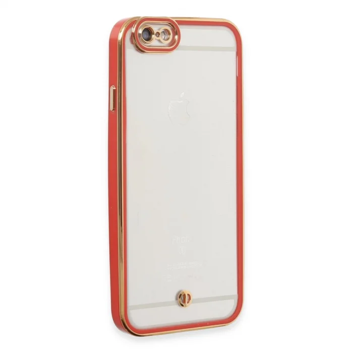BUĞZ İphone 6 Kılıf Liva Lens Silikon - Kırmızı