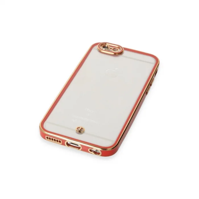 BUĞZ İphone 6 Kılıf Liva Lens Silikon - Kırmızı