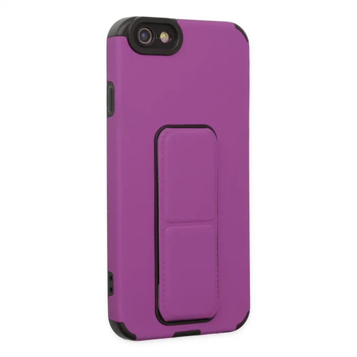 BUĞZ İphone 6 Kılıf Mega Standlı Silikon - Mor