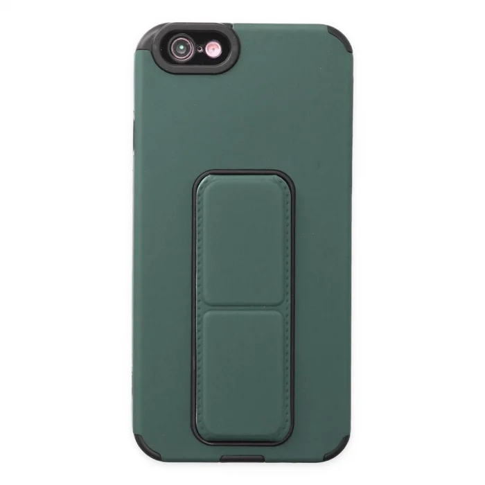 BUĞZ İphone 6 Kılıf Mega Standlı Silikon - Yeşil