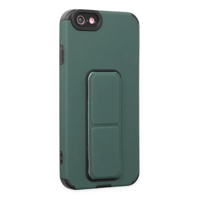 BUĞZ İphone 6 Kılıf Mega Standlı Silikon - Yeşil