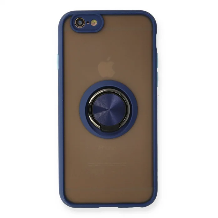 BUĞZ İphone 6 Kılıf Montreal Yüzüklü Silikon Kapak - Lacivert