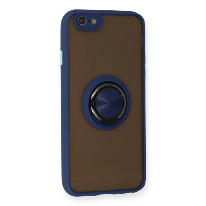 BUĞZ İphone 6 Kılıf Montreal Yüzüklü Silikon Kapak - Lacivert