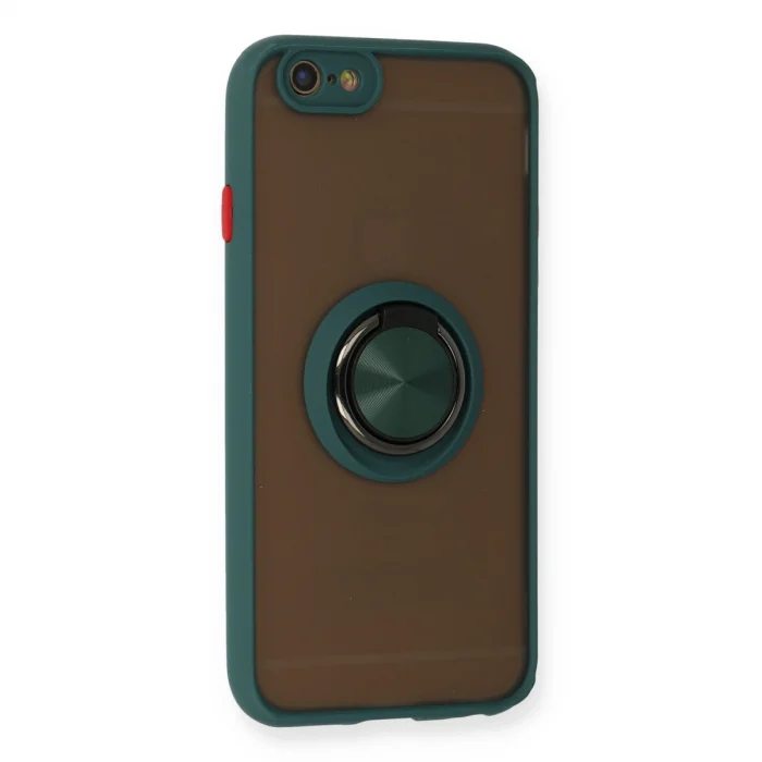 BUĞZ İphone 6 Kılıf Montreal Yüzüklü Silikon Kapak - Yeşil