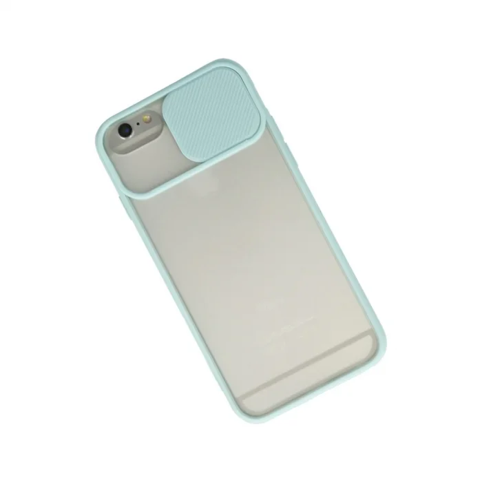 BUĞZ İphone 6 Kılıf Palm Buzlu Kamera Sürgülü Silikon - Turkuaz