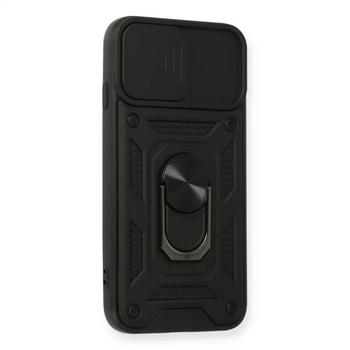 BUĞZ İphone 6 Kılıf Pars Lens Yüzüklü Silikon - Siyah