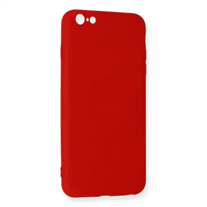 BUĞZ İphone 6 Plus Kılıf Nano İçi Kadife Silikon - Kırmızı