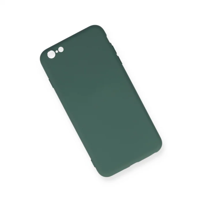 BUĞZ İphone 6 Plus Kılıf Nano İçi Kadife Silikon - Koyu Yeşil