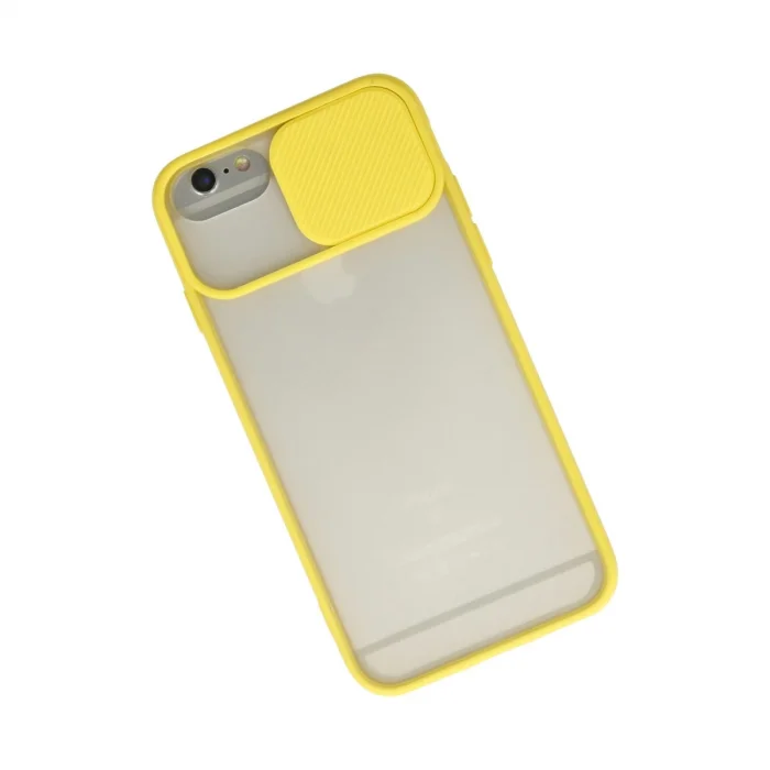 BUĞZ İphone 6 Plus Kılıf Palm Buzlu Kamera Sürgülü Silikon - Sarı