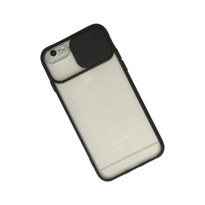 BUĞZ İphone 6 Plus Kılıf Palm Buzlu Kamera Sürgülü Silikon - Siyah