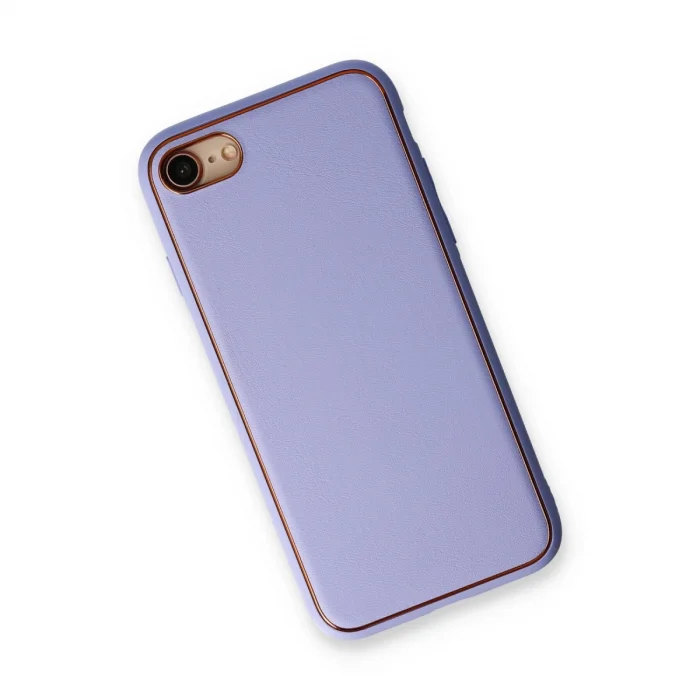 BUĞZ İphone 7 Kılıf Coco Deri Silikon Kapak - Açık Lila