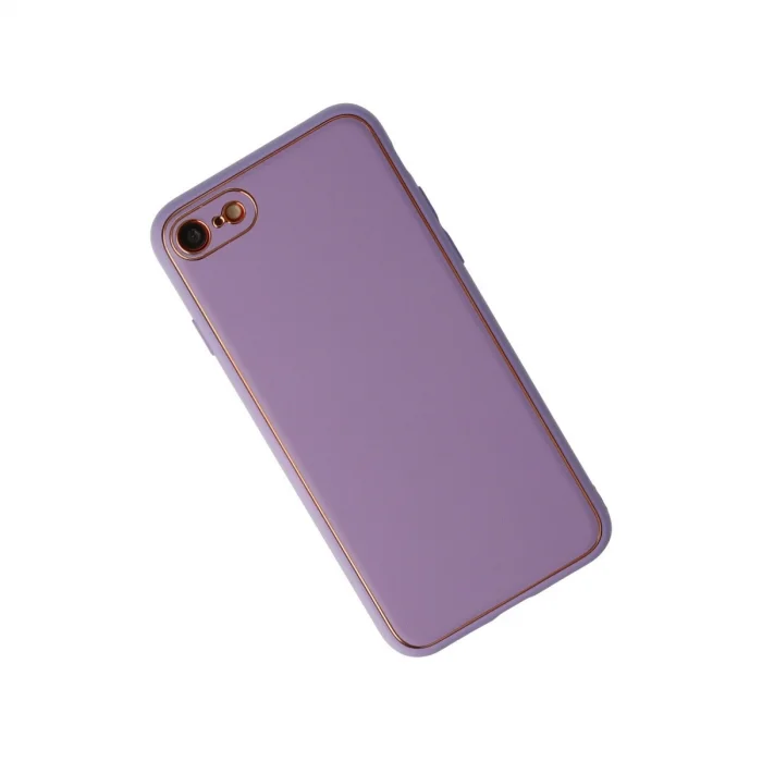 BUĞZ İphone 7 Kılıf Coco Deri Silikon Kapak - Lila