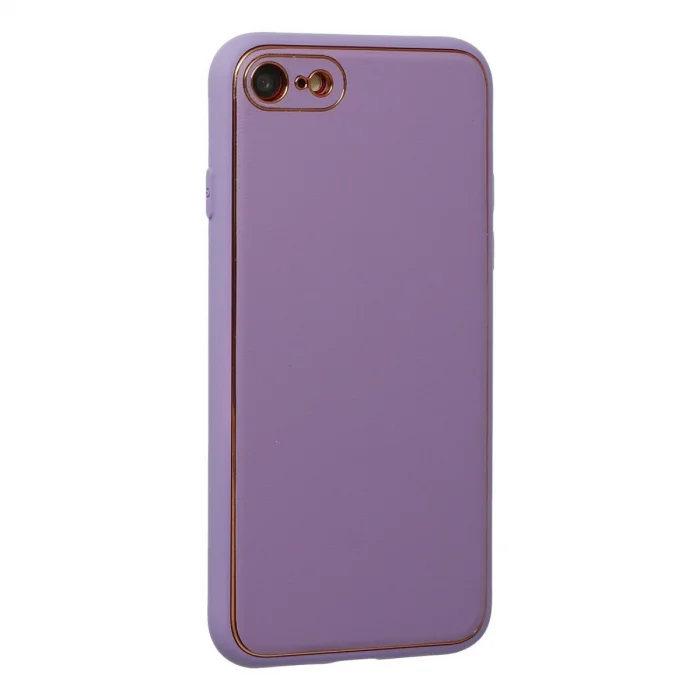 BUĞZ İphone 7 Kılıf Coco Deri Silikon Kapak - Lila