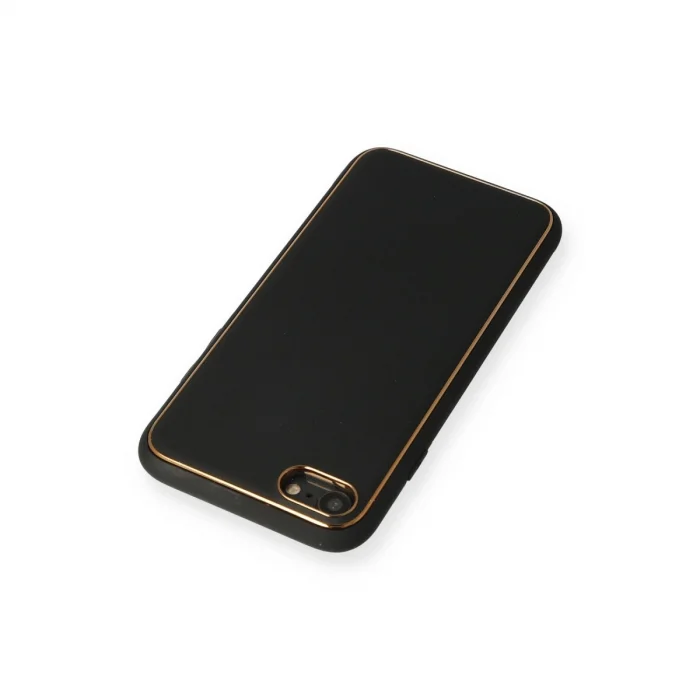 BUĞZ İphone 7 Kılıf Coco Deri Silikon Kapak - Siyah