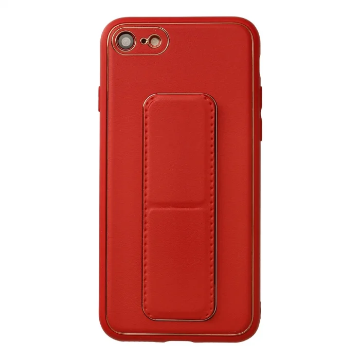 BUĞZ İphone 7 Kılıf Coco Deri Standlı Kapak - Kırmızı