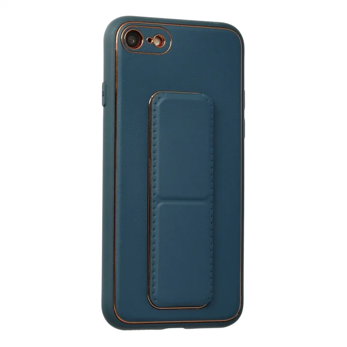 BUĞZ İphone 7 Kılıf Coco Deri Standlı Kapak - Mavi